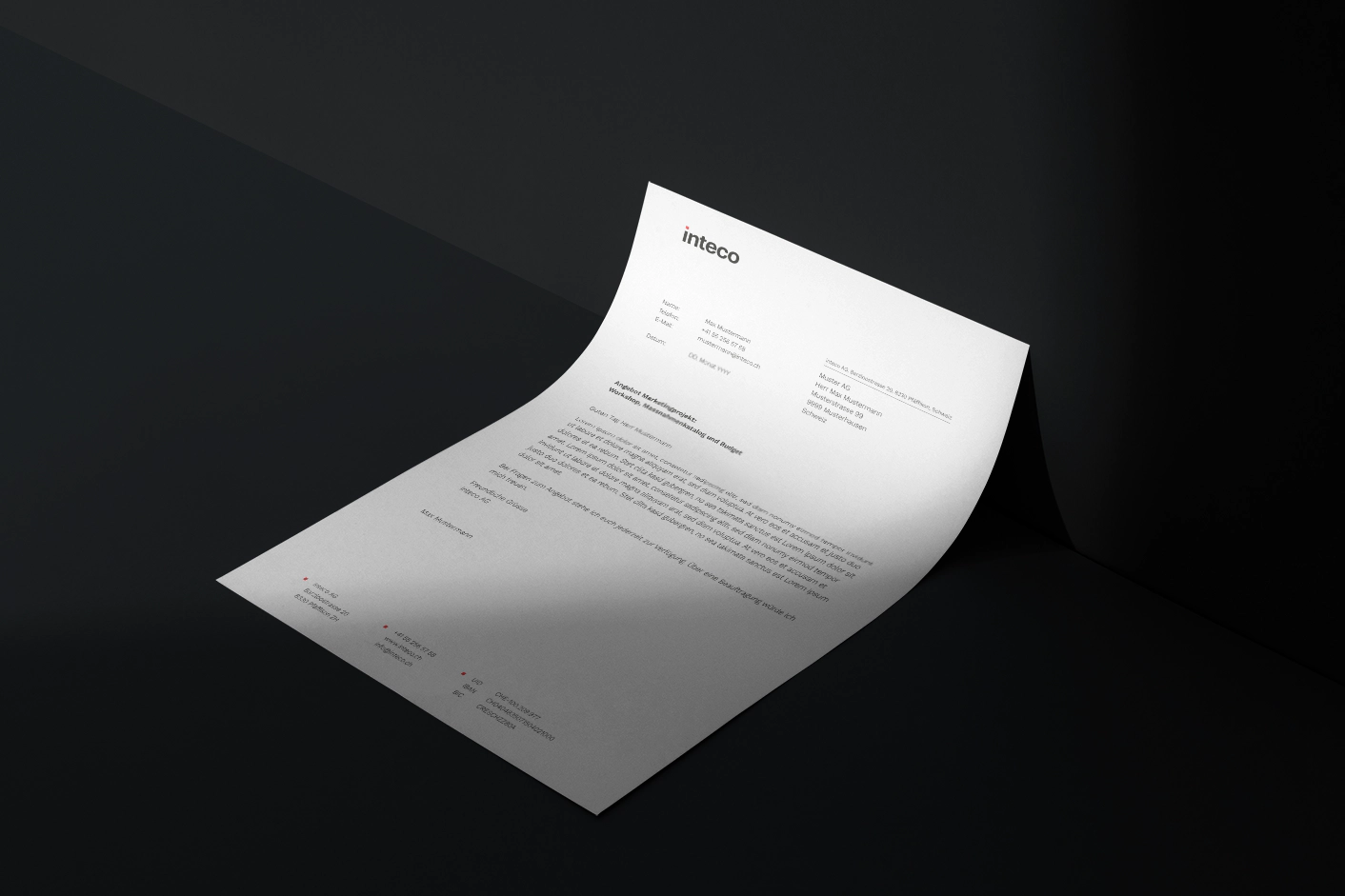 Briefpapier der inteco AG